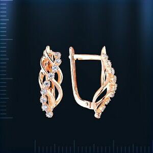 �y���������z�l�b�N���X�@���V�A���[�Y�S�[���h�C�������Orussian rose gold 14k 585 earrings with cz nwt stunning 254 g