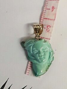 �y���������z�l�b�N���X�@�S�[���h�q�X�C�}�h���i�y���_���g18ct gold jade madonna pendant very rare 18k