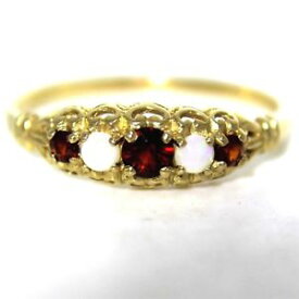 【送料無料】ネックレス　オパール9ctイェローゴールドジプシーp￣734lovely opal garnet 9ct yellow gold gypsy ring p ~ 7 34