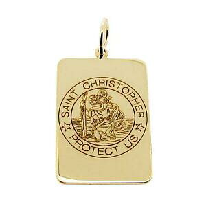 yzlbNX@\bhS[hZgNXgt@[y_g`F[IvV375 solid 9ct gold st christopher pendant chain amp; engraving options gift