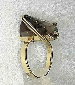 yzlbNX@re[WgX[L[NI[cOS[hvintage retro smokey quartz ring 9 ct gold the best ever shape genuine of period