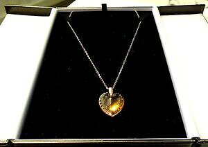 yzlbNX@lalique telline large heart 9ct gold chain freshbeautiful colour amber stunninglalique telline large heart 9ct gold chain