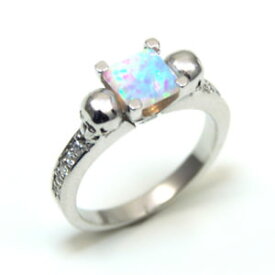 【送料無料】ネックレス　125ctアクセントスターリングカットユニコーンオパールskull ring 125ct princess cut unicorn tear opal with accents sterling silver