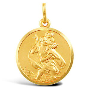 yzlbNX@S[h\bhEhZgNXgt@[y_g9ct gold solid round st christopher pendant heavier 54g