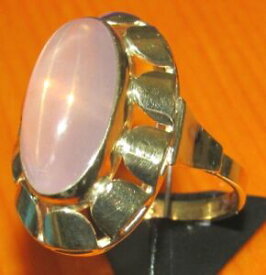 【送料無料】ネックレス　イエローゴールドドイツカットローズクオーツリングサイズsecondhand 8ct yellow gold german oval cut rose quartz ring size n12