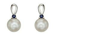 yzlbNX@zCgS[hTt@CACO9ct white gold sapphire and freshwater pearl earrings with giftbox