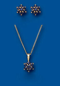 yzlbNX@S[hTt@CAy_gCONX^\bhCG[S[hZbggold sapphire pendant earrings set cluster solid yellow gold hallmarked