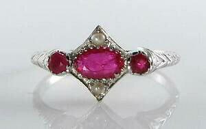 yzlbNX@kzCgS[hA[fRCr[V[hp[Ot[TCYdainty 9k white gold english art deco ins ruby amp; seed pearl ring free resize