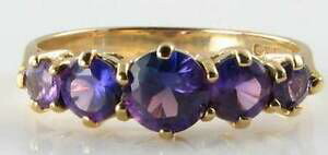 yzlbNX@NVbNS[hAWXgA[fRCOt[TCYclassic 9k 9ct gold amethyst 5 stone half eternity art deco ins ring free resize