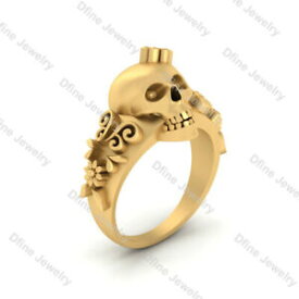 【送料無料】ネックレス　アールヌーボーゴシックスカルゴールドスカルリングスカルジュエリーfloral art nouveau gothic skull wedding ring women gold skull ring skull jewelry