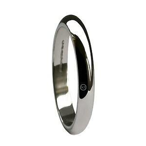 �y���������z�l�b�N���X�@�z���C�g�S�[���h�A�����J 2mm 18ct white gold d shape wedding ring 24g uk hallmarked p usa 7 12