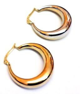 �y���������z�l�b�N���X�@�C�G���[�z���C�g�S�[���h�t�[�v�C�������O9ct hallamrked yellow amp; white gold alternate side hoop earrings