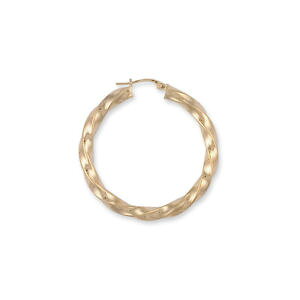 �y���������z�l�b�N���X�@�C�G���[�S�[���h�t�[�v�C�������O9ct yellow gold polished slight twist hoop earrings