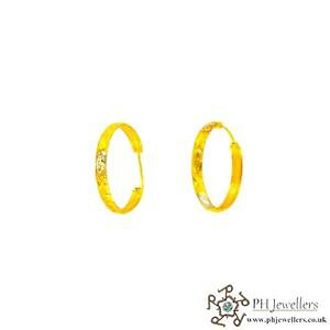 �y���������z�l�b�N���X�@�C�G���[�S�[���h�o���C�������O22ct 916 hallmark yellow gold bali earrings be5