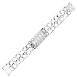 �y���������z�l�b�N���X�@�V���o�[�g�J�Q�u���X���b�gboys silver cz barked lizard curb pave id identity bracelet