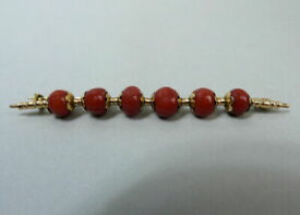 【送料無料】ネックレス　アンティークゴールドテストコーラルビーズブローチグラムantique 15 ct gold tested coral bead brooch c1890 87 grams