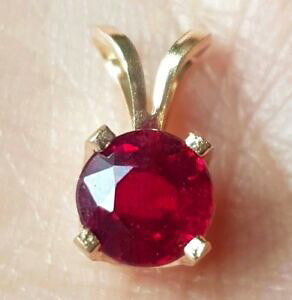 �y���������z�l�b�N���X�@���r�[�\���b�hk�C�G���[�S�[���h�y���_���g110ct genuine red ruby solid 14k yellow gold pendant birthday anniversary gift