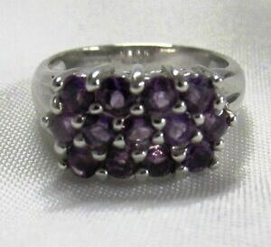 yzlbNX@zCgS[hAWXg}`Obeautiful white gold 447g amethyst multi 15 stone ring