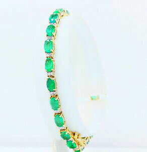 �y���������z�l�b�N���X�@�G�������h�J�b�g�e�j�X�u���X���b�g listing05 ct oval cut emerald amp; cz womens tennis bracelet 14k yellow gold over silver