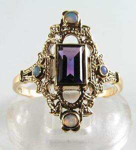 yzlbNX@kS[hAtJAWXgI[XgAIp[Ostunning 9ct 9k gold african amethyst australian opal long finger ring