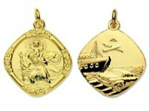 yzlbNX@S[h`F[ZgNXgt@[9ct gold hallmarked travel scene st christopher on chain