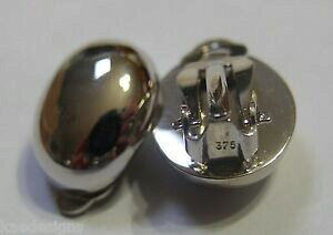 yzlbNX@ktzCgS[hh[NbvCOgenuine 9ct 9kt white gold dome clip on oval earrings er240