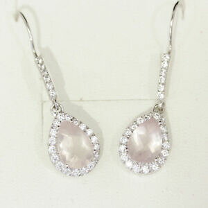 yzlbNX@iV[YR[cczCAOgorgeous pear shaped rose quartz and cz long drop earrings