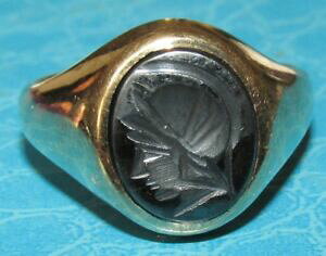 yzlbNX@Be[WS[h[}w}^CgTCYvintage 9ct gold roman soldier carved intaglio hematite signet ring size p