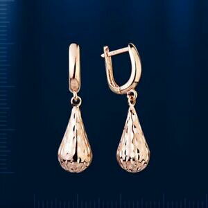 �y���������z�l�b�N���X�@���V�A�h���b�v�C�������O�L���L��russian rosegold 14k 585 drop dangle earrings sparkling nwt