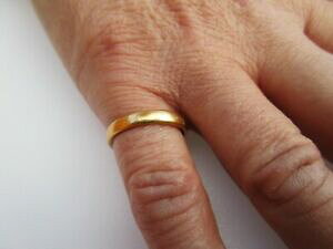 �y���������z�l�b�N���X�@�A�[���f�R�o�[�~���K���T�C�Y�O����lovely art deco 22ct 916 gold wedding ring hm birmingham 1930 size k, 33 grams