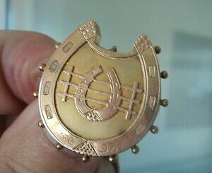 �y���������z�l�b�N���X�@���E�r�N�g���A���[�Y�C�G���[�S�[���h�u���[�`wow victorian 9ct rose amp; yellow gold horseshoe equestrian horse brooch hm 1887