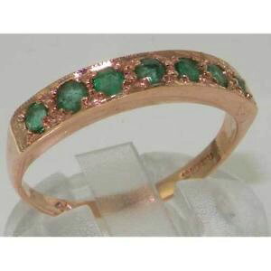 yzlbNX@\bh[YS[hGhOstunning english made solid 9ct rose gold genuine natural emerald eternity ring
