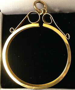 �y���������z�l�b�N���X�@���B���e�[�W�y���_���g�}�E���gvintage 9 ct gold pendant mount for full krugerrand