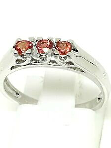 yzlbNX@zCgS[hTt@CAOTCY18ct white gold padparadscha sapphire half eternity ring size n full hallmarked