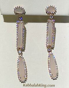 yzlbNX@[YS[hX^[OVo[zCgTt@CAsNNI[cn[COrose gold sterling silver white sapphire pink quartz halo long dangle earrings