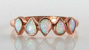 yzlbNX@[YS[hIp[A[fRCOt[TCYlush 9k 9ct rose gold fiery opal pear eternity art deco ins ring free resize