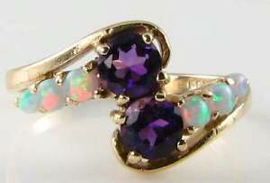 yzlbNX@S[hAWXgIp[cCXgNXOt[TCYdivine 9k 9ct gold amethyst amp; aus opal twist crossover ring free resize