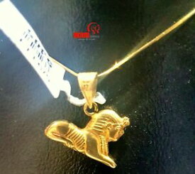 【送料無料】ネックレス　エジプトギザkイエローゴールドペンダントスフィンクスegyptian handmade ancient great sphinx of giza 18k yellow gold pendant 086