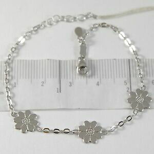 �y���������z�l�b�N���X�@white gold bracelet 750 18k with three daisiesflowerslength 18cmwhite gold bracelet 750 18k with three daisies, flowers, l