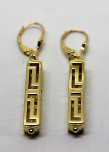 �y���������z�l�b�N���X�@kaedesignsgenuine 9ct yellow gold greek key continental hookearringskaedesigns, genuine 9ct yellow gold greek key continen