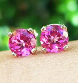 【送料無料】ネックレス　ピンクトパーズkktソリッドホワイトゴールドスタッドイヤリング322ct genuine pink topaz 14k 14kt solid white gold studs earrings free shipping