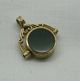 【送料無料】ネックレス　ヴィンテージ9ctcarnelionペンダントbeautiful vintage 9ct gold bloodstone and carnelion spinner fob pendant