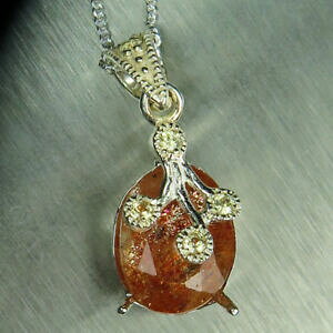 yzlbNX@3ctIWTt@CA9ct 14k 18koS[hy_g3ct natural orange sunstone amp;sapphire 9ct 14k 18k yellow white rose gold pendant