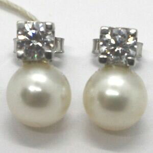 �y���������z�l�b�N���X�@white gold earrings 750 18kwith pearls white andzircon cubicwhite gold earrings 750 18k with pearls white and zircon cubic
