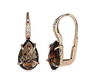 �y���������z�l�b�N���X�@585 ���V�A14ct���[�Y�C�A�����O585 russian 14ct rose gold smoky quartz drop earrings