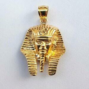 �y���������z�l�b�N���X�@�A�����J14k�C�F���[�S�[���hegyptian king tut pharaoh�y���_���g14k yellow gold egyptian king tut pharaoh pendant charm, made in usa