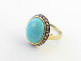 【送料無料】ネックレス　14kイェローゴールドピンクトパーズトルコ14k yellow gold pink topaz and turquoise ring