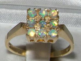 【送料無料】ネックレス　ソリッドイエローゴールドオーストラリアオパールリングenglish made amp; designed 9ct solid yellow gold natural australian fiery opal ring