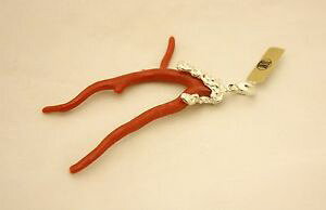 �y���������z�l�b�N���X�@�y���_���g�A�J�T���S�T���W�j�A925pendant red coral sardinia a twig mounted 925 silver