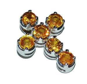 【送料無料】ネックレス ホワイトゴールドイエローサファイアクロスペンダント18ct white gold amp; yellow sapphire cross pendant